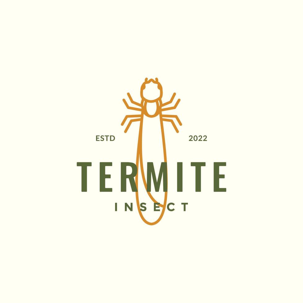 insecto termitas líneas logo hipster vector