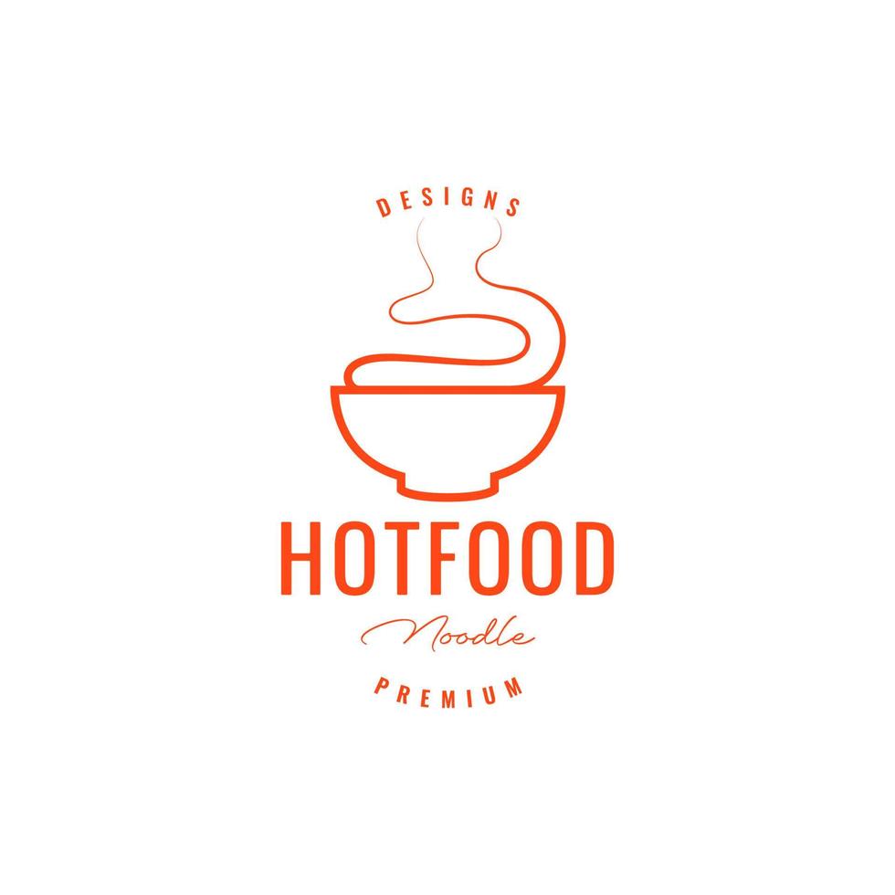 hot food soup bowl logo design vector