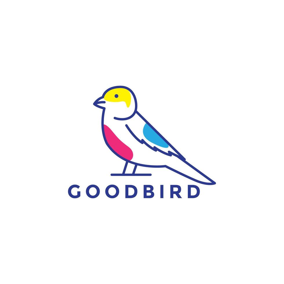 abstract lines colorful canary logo vector