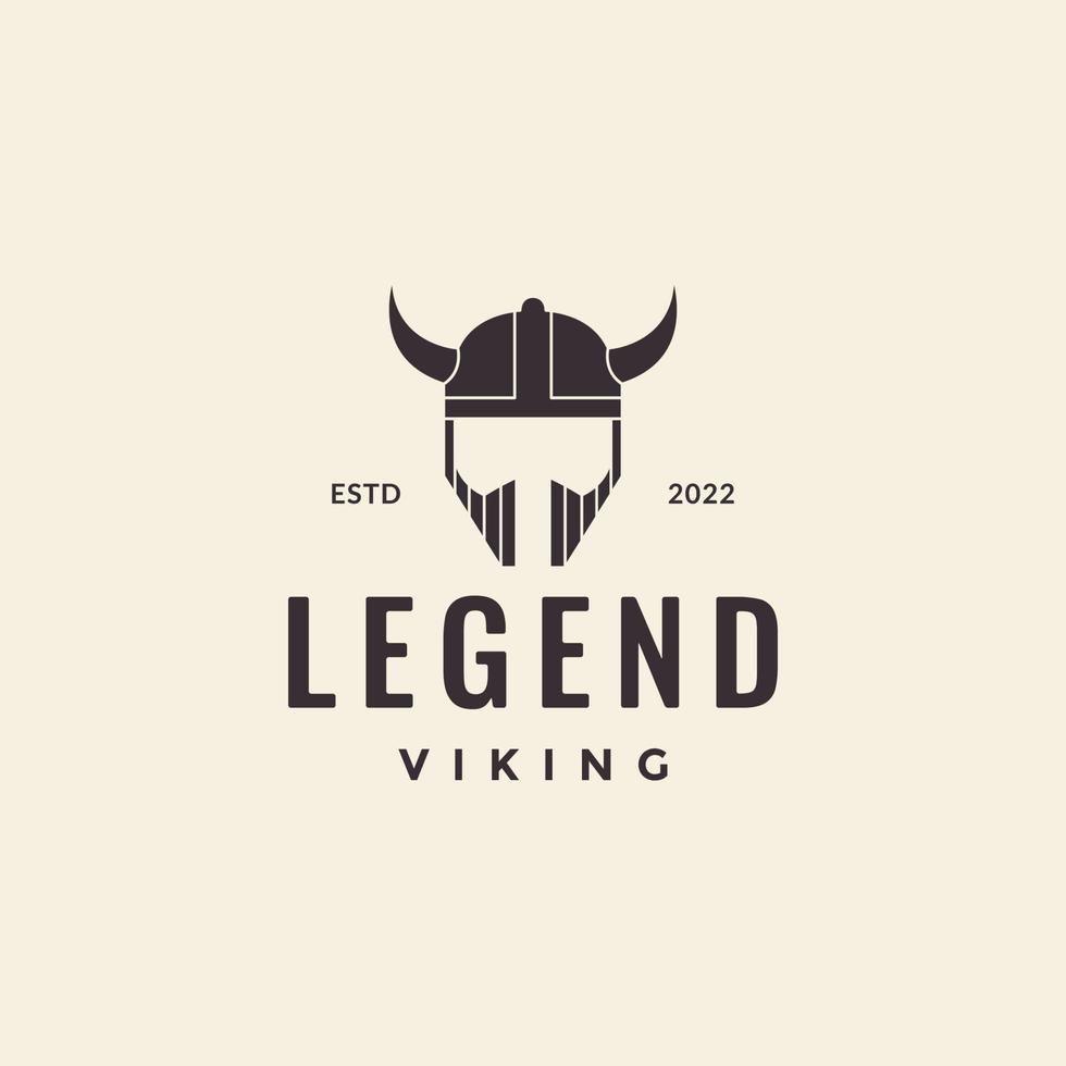 legend viking helmet horn vintage logo vector