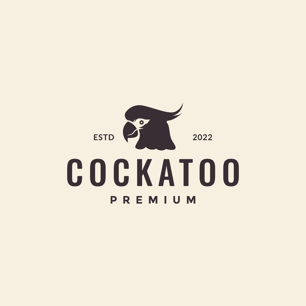cockatoo head hipster logo design vector