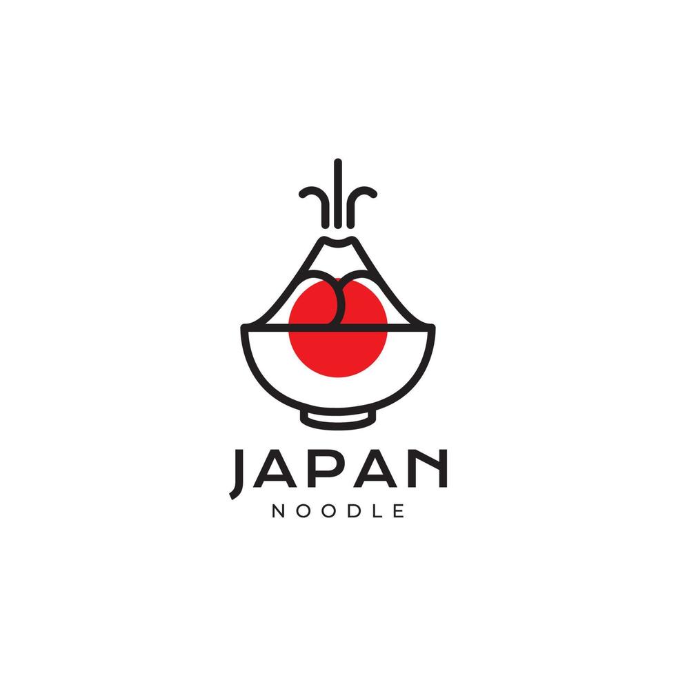 diseño de logotipo de tazón de fideos de Japón vector