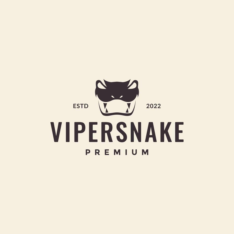 head viper snake logo design hipster vector