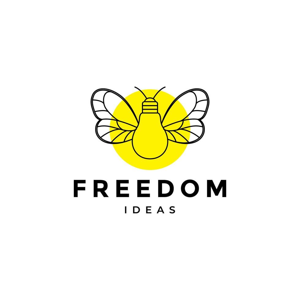 insect with lamp ideas logo design vector