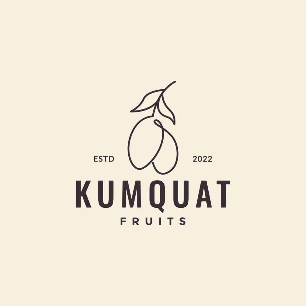 fruit kumquat logo design vector