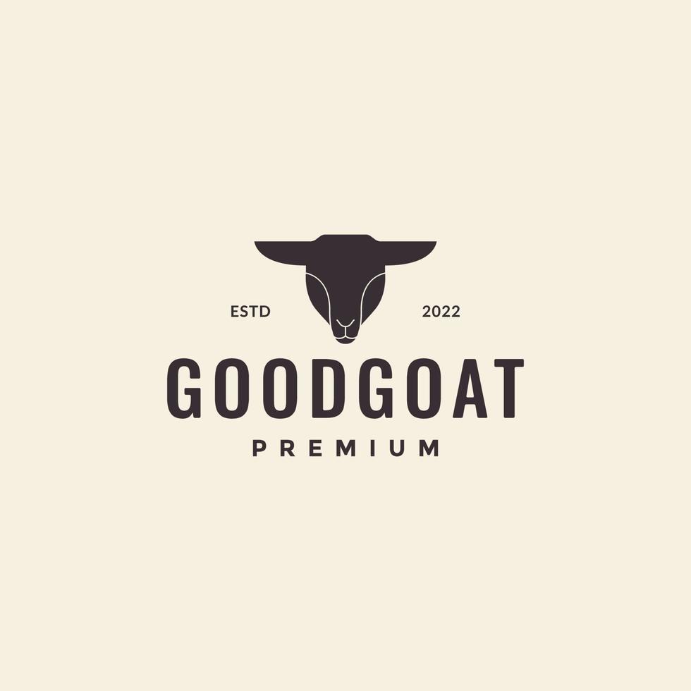 hipster geometric head goat logo design vector