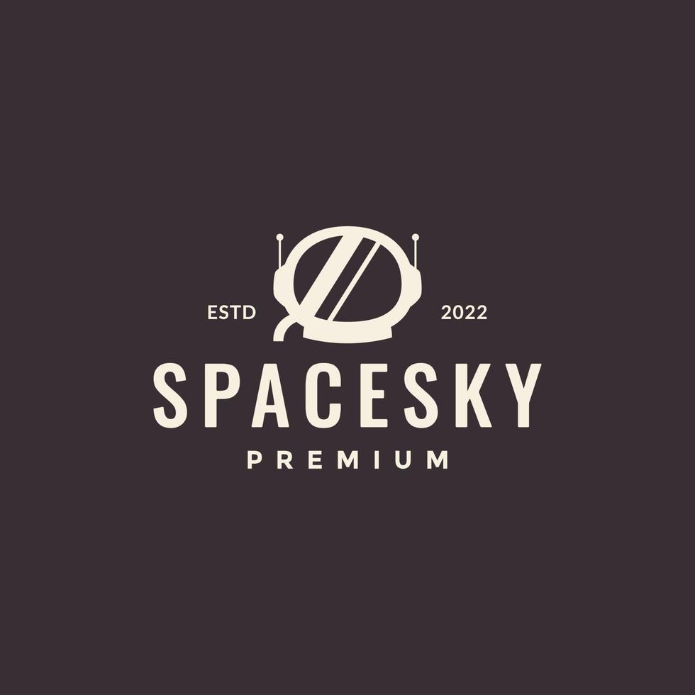 astronaut helm hipster logo design vector