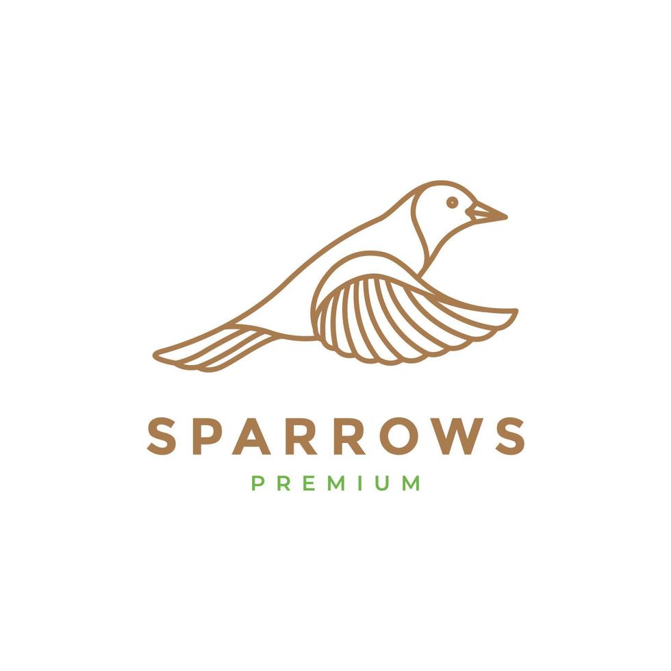 sparrow line modern logo design vector