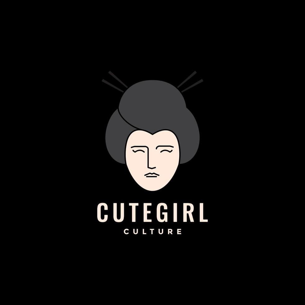 nature face woman culture with hair bun logo vector