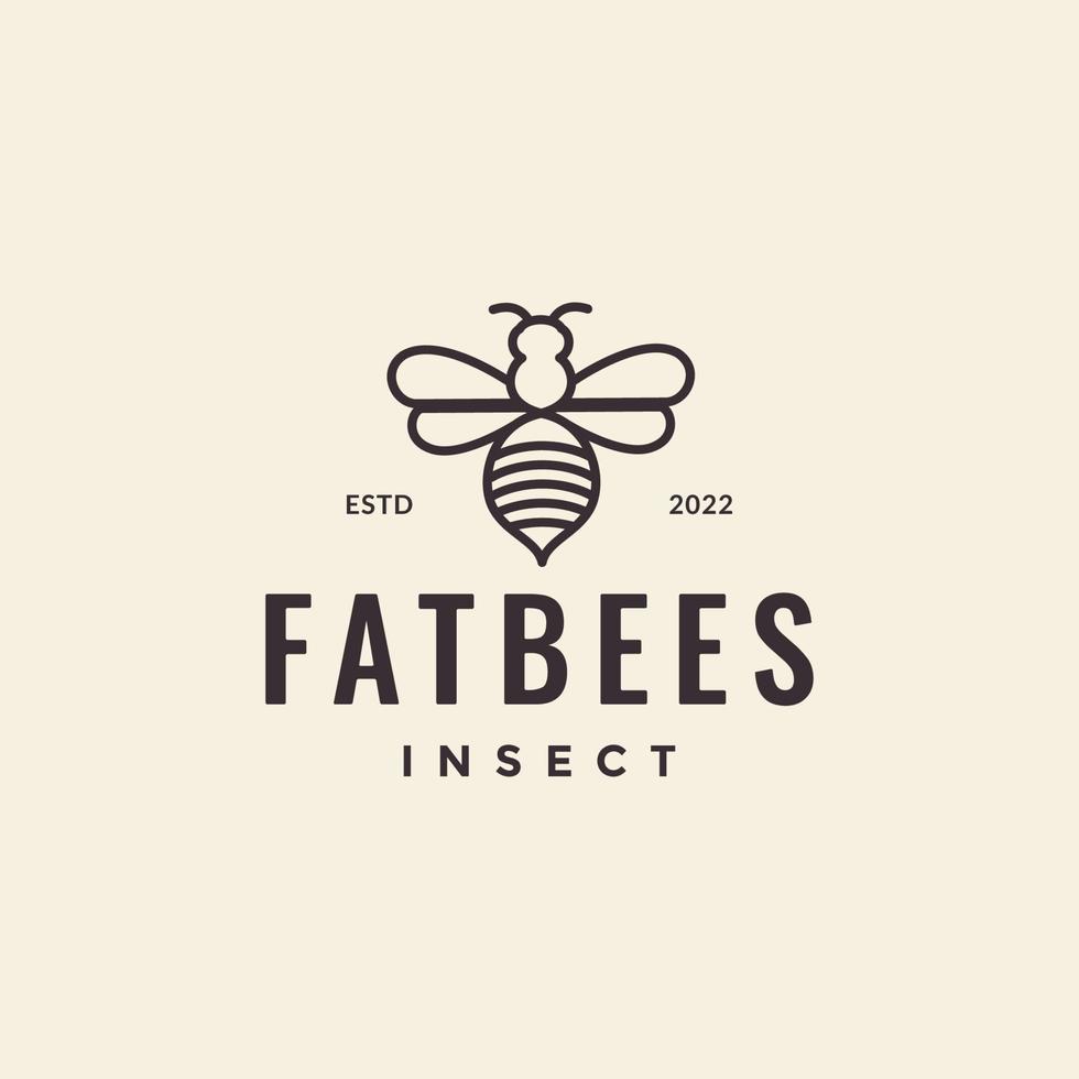 hipster queen bee logo design vector