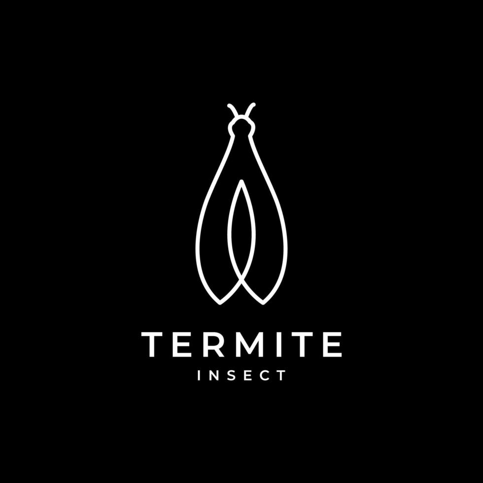 minimal lines modern termite logo design vector
