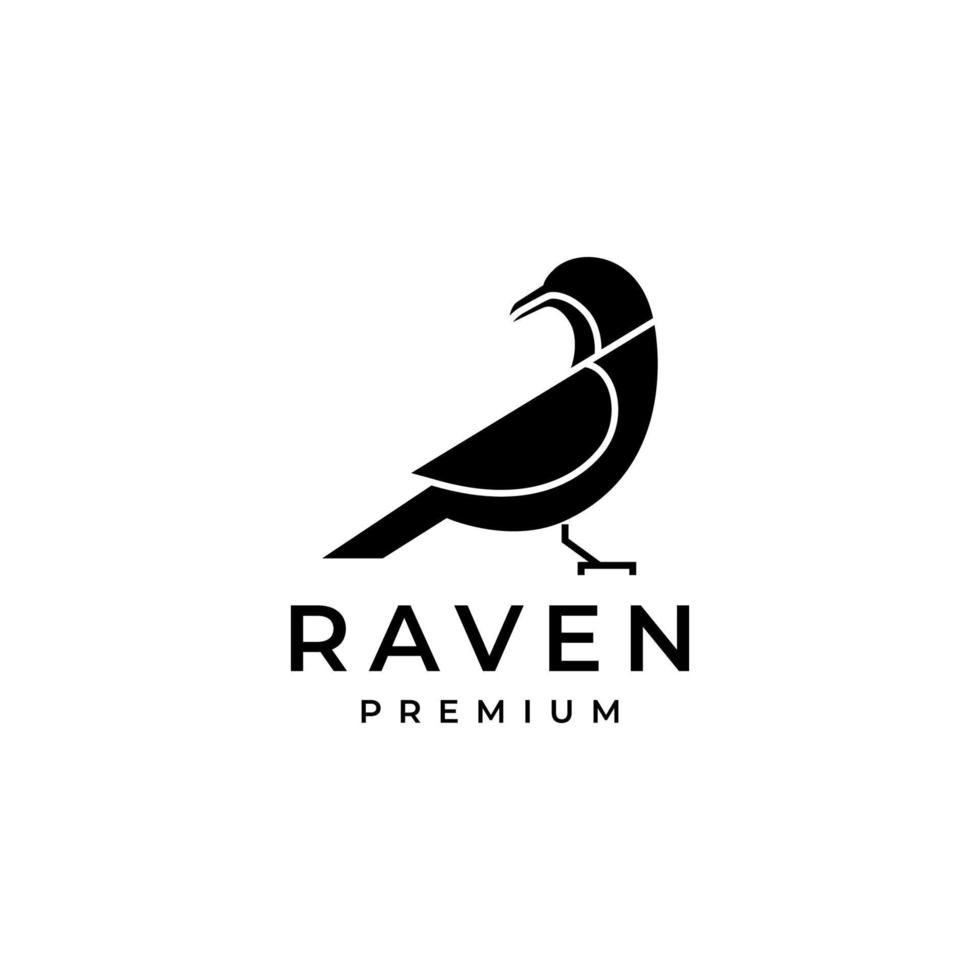 geometric raven logo design minimalist vector