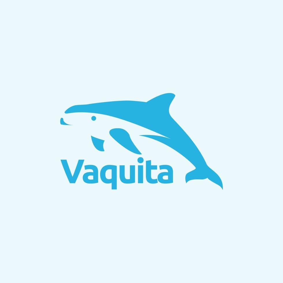 modern vaquita fish logo design vector