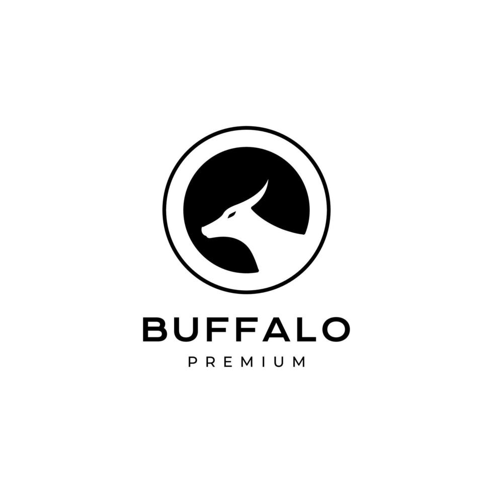 diseño de logotipo minimalista de búfalo de cara geométrica vector
