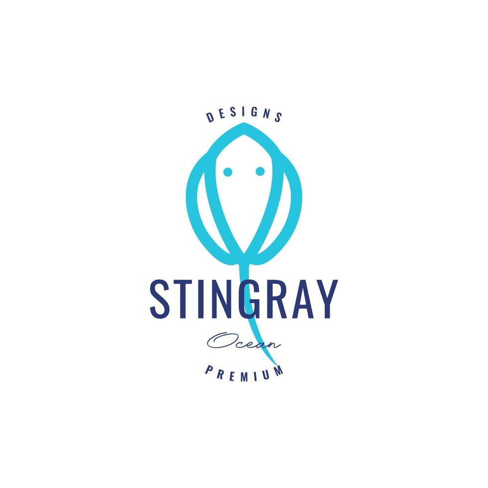 colored sting ray logo design vector