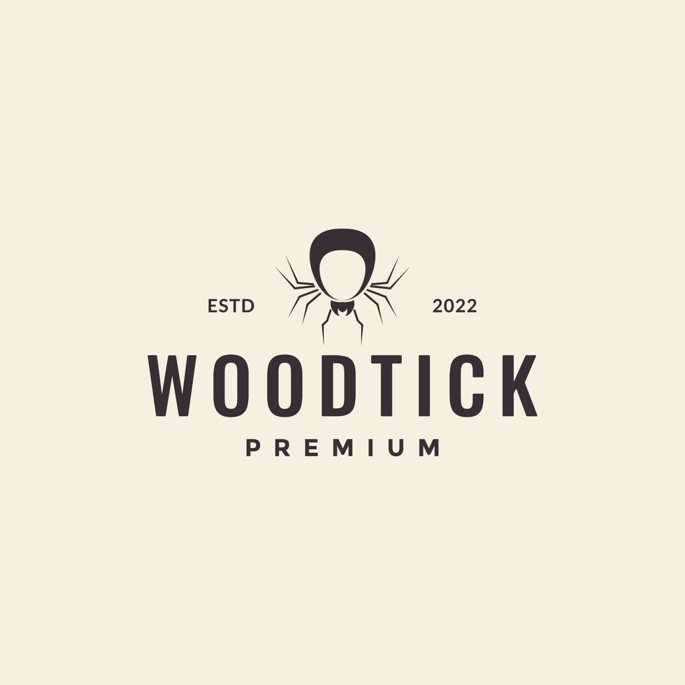 wood tick spider logo vintage vector