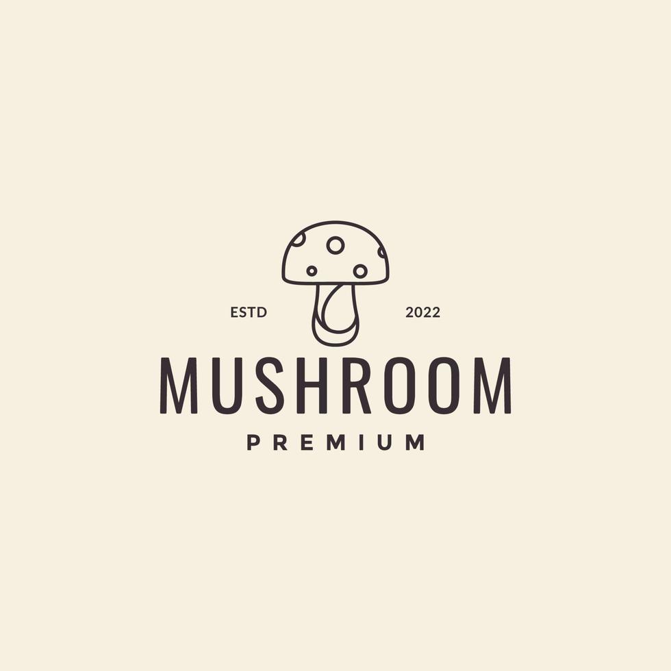 minimalist hipster food mushroom logo design vector