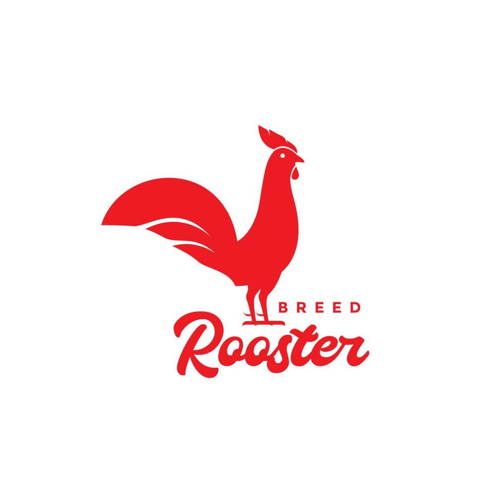 diseño de logotipo de canto de gallo rojo minimalista moderno vector