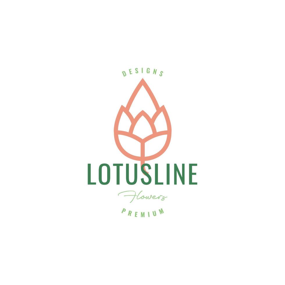 geometric lotus flower logo design vector
