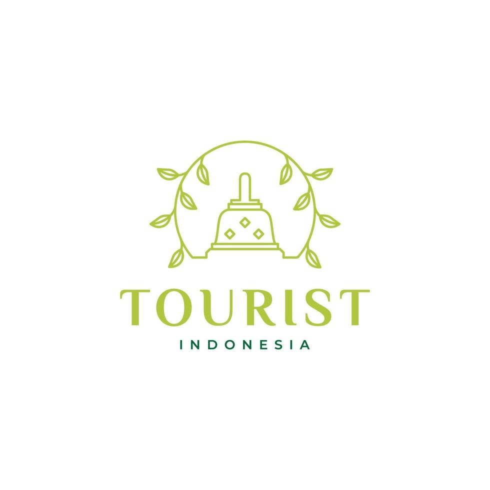 temple with leaf logo design vector