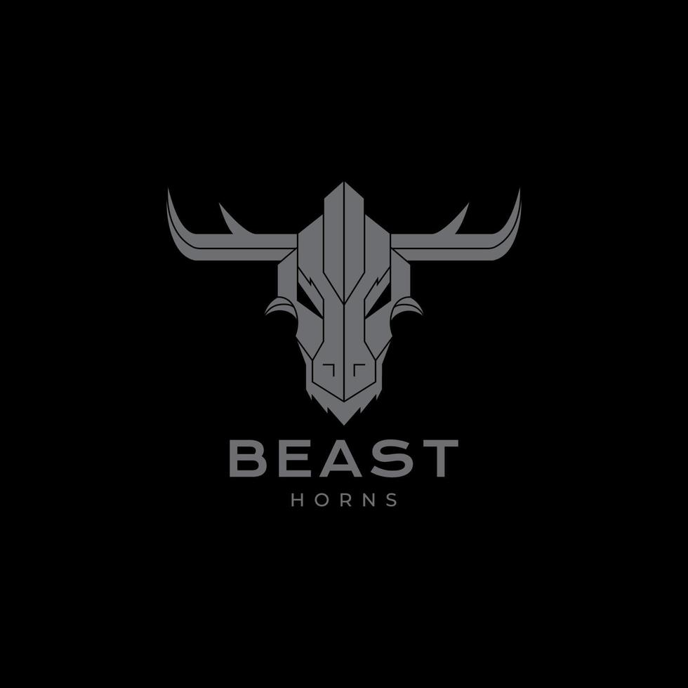 head deer beast logo design vector