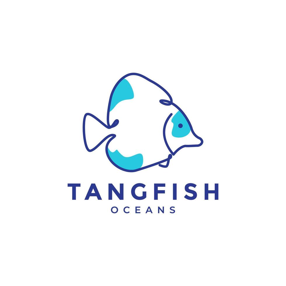 abstract tangfish logo design vector