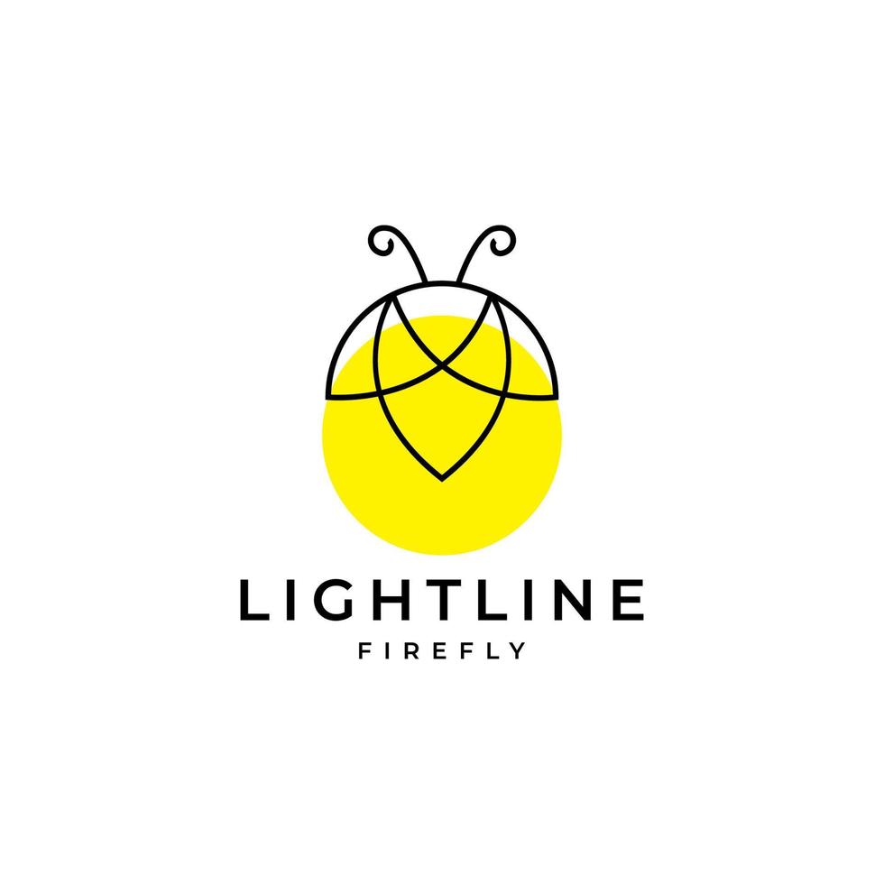 diseño de logotipo de luciérnaga moderno de líneas mínimas vector