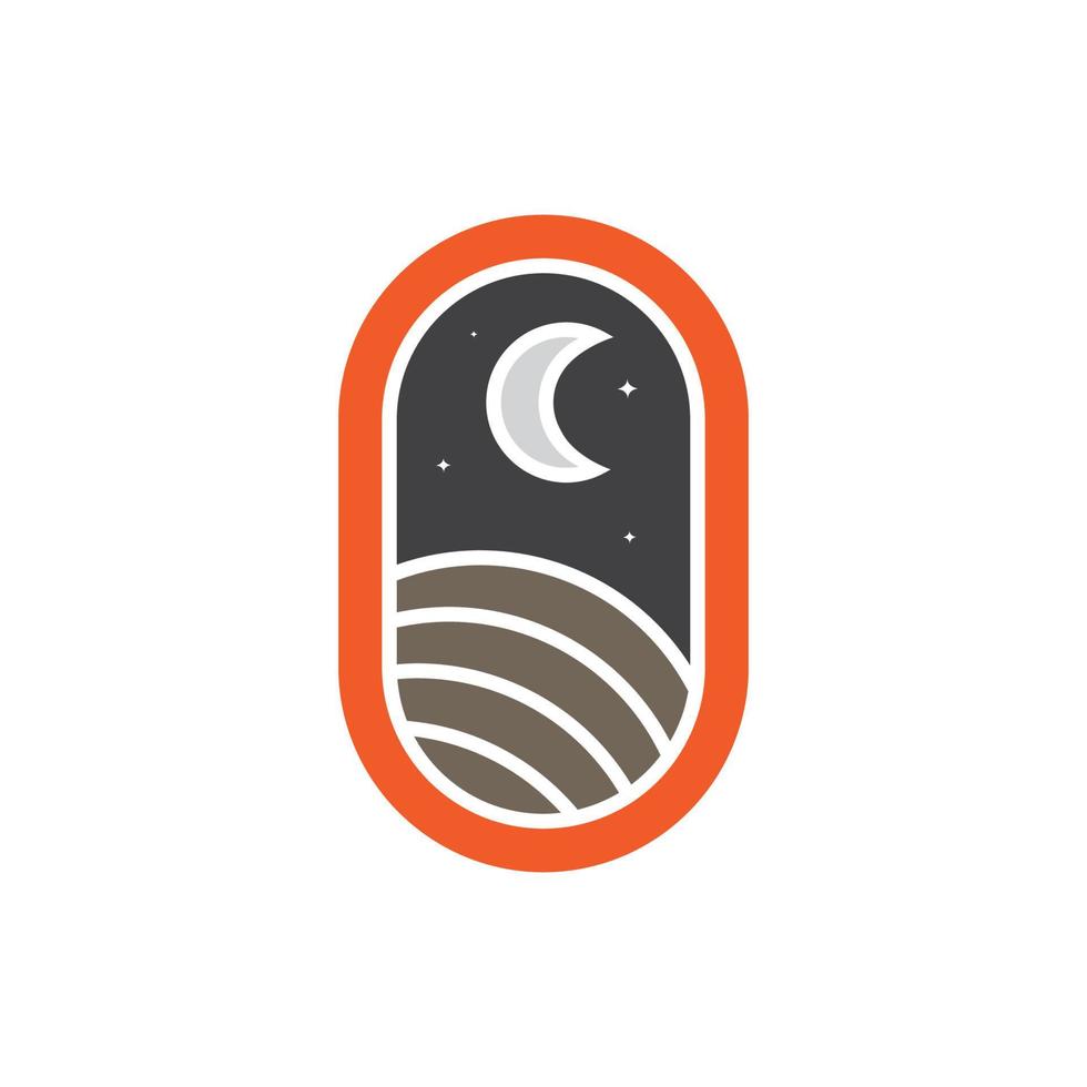 badge modern desert crescent logo vector