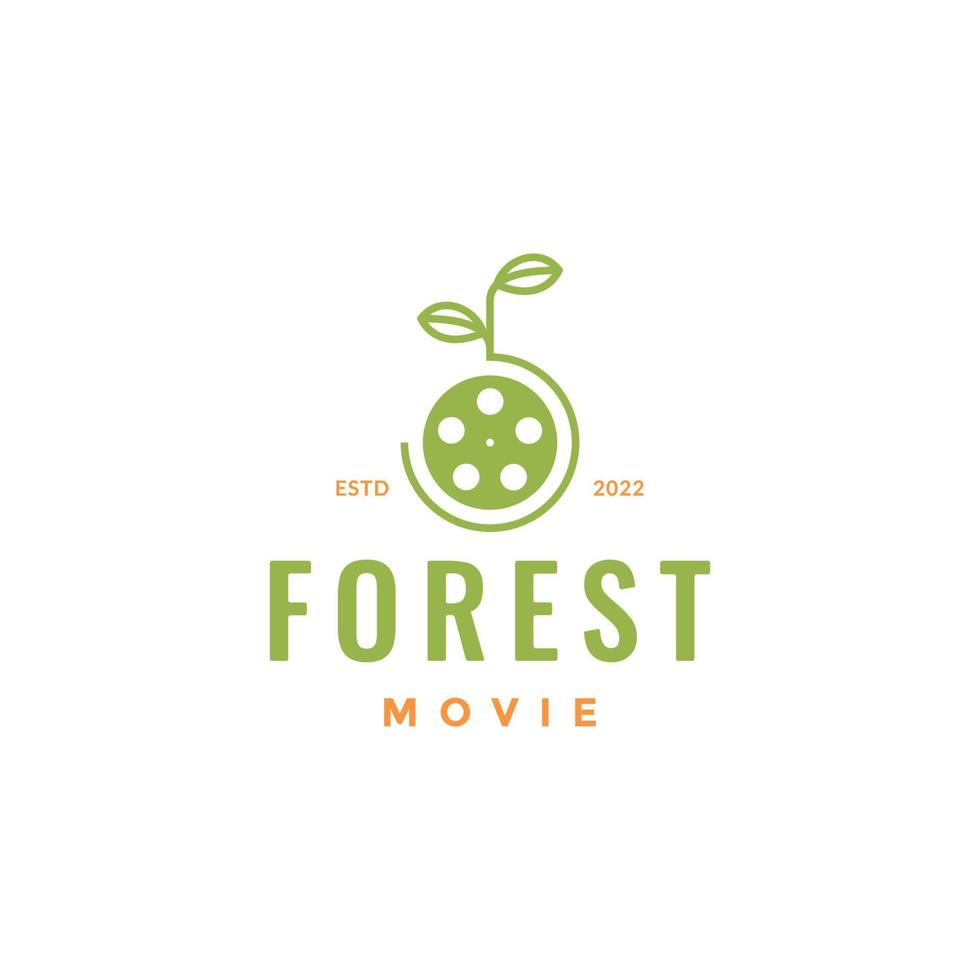 nature leaves movie logo design vector