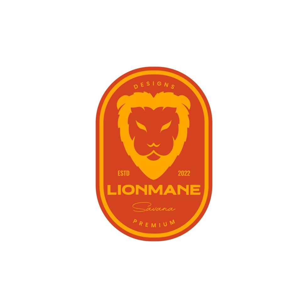 colored lion face badge vintage logo vector