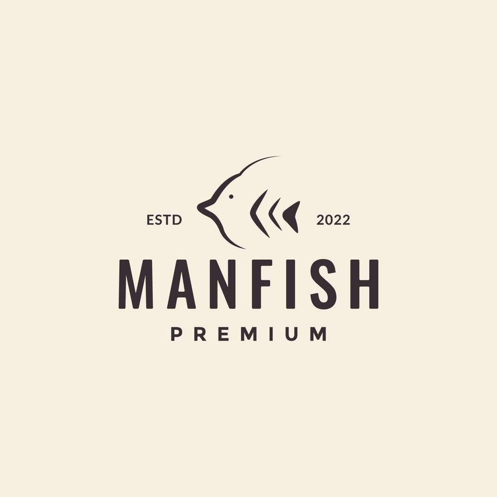 manfish hipster vintage logo design vector