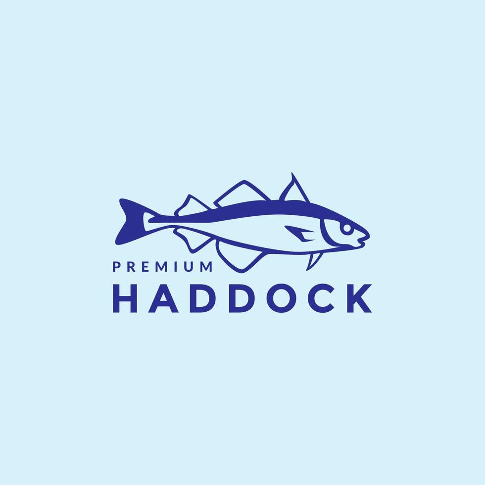 haddock fish shape logo design vector