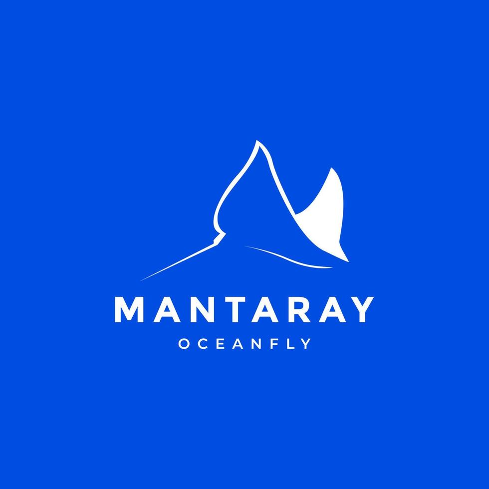 diseño de logotipo moderno mínimo pez manta ray vector