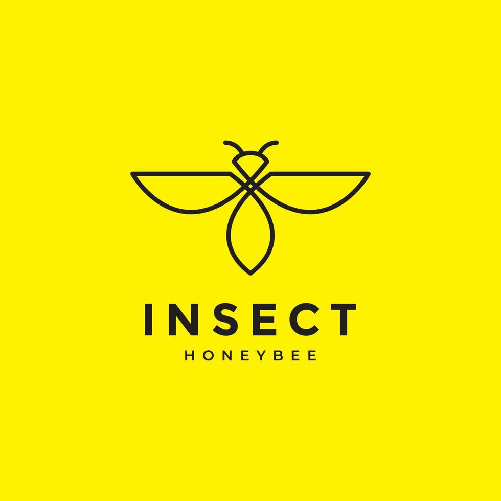 geometric bee lines logo design vector