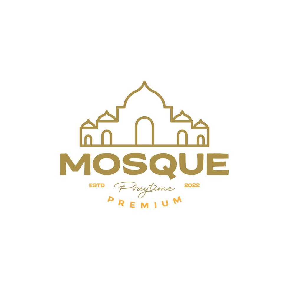 old mosque vintage logo design vector