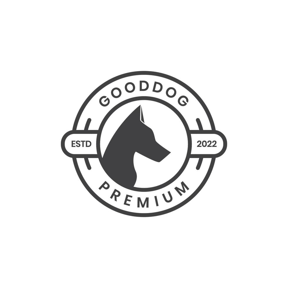 badge with k9 dog logo design vector