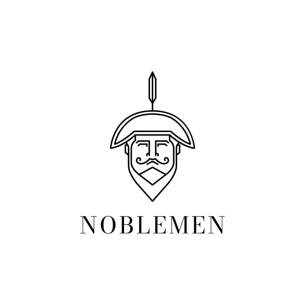 face bearded nobleman logo design vector