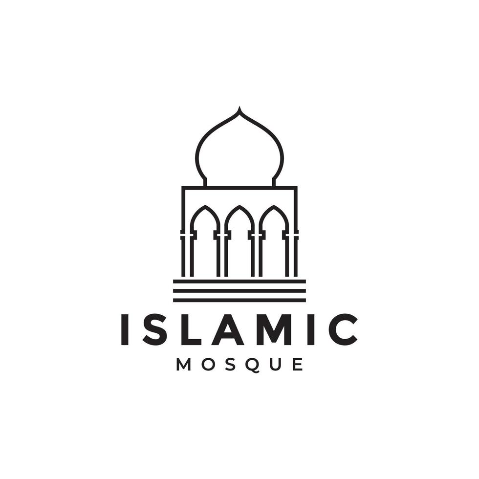 minimalist mosque dome icon logo design vector