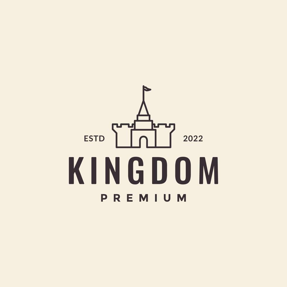 minimal kingdom gate castle logo design hipster vector