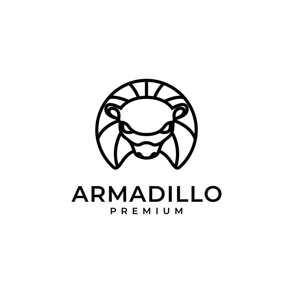 armadilo head logo design vector
