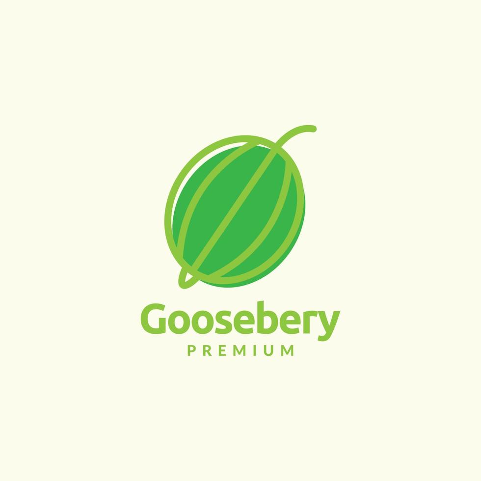 fresh fruit gooseberry logo design vector