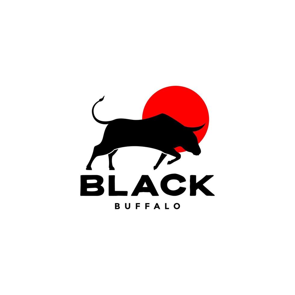 buffalo modern silhouette logo design vector