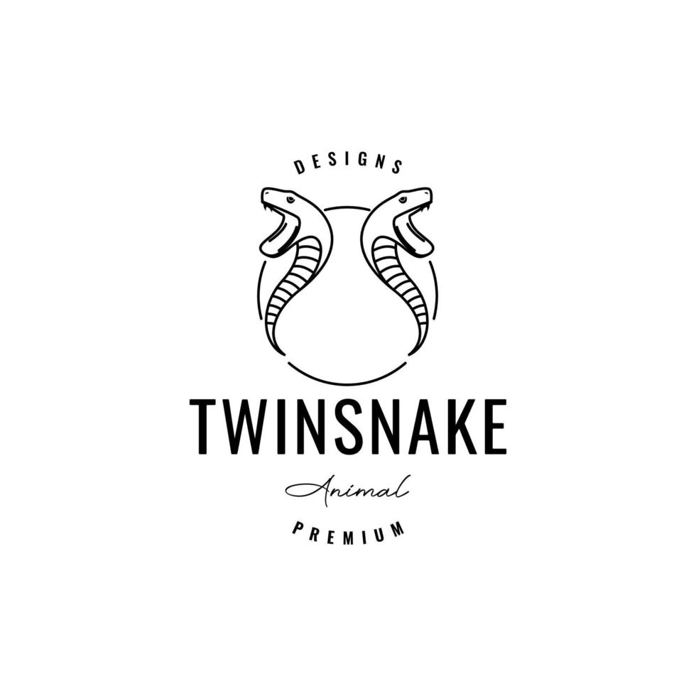 geometric cobra snake logo design vector