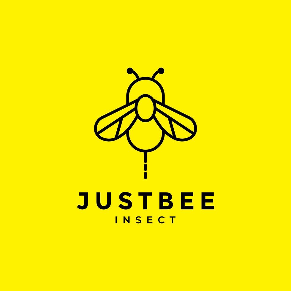 geometric honey bee logo design vector