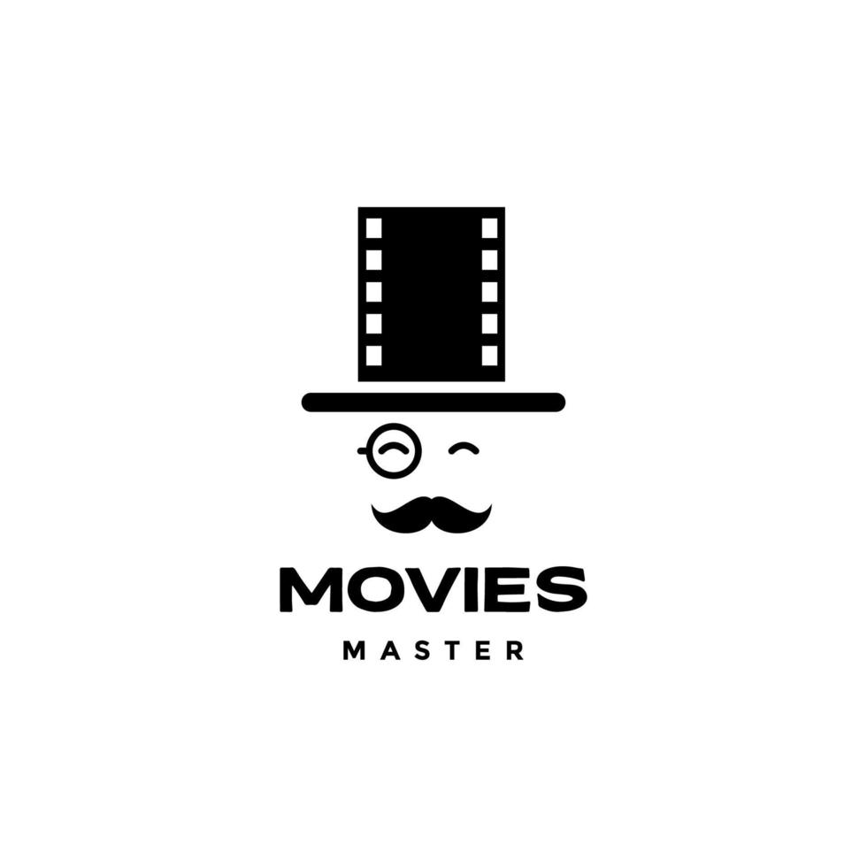 old man detective with cinema logo design vector