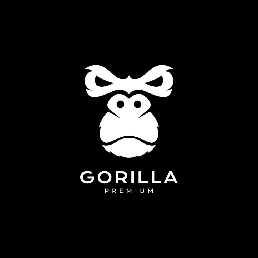 vector de diseño de logotipo de gorila de cara moderna