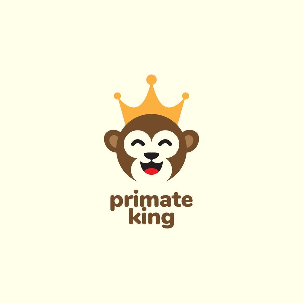 pequeño mono con logo de corona vector