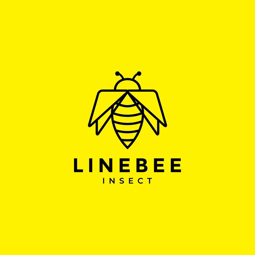 diseño de logotipo moderno de abeja de miel de línea mínima vector