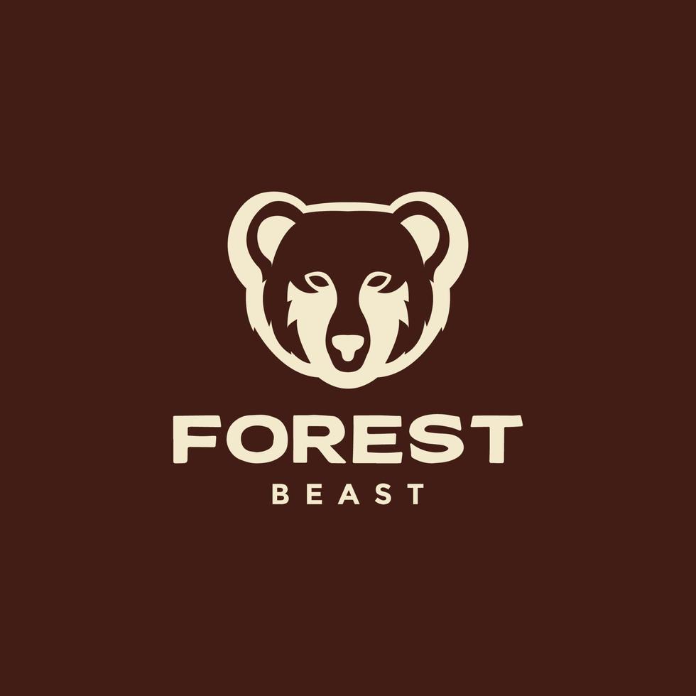 diseño moderno del logotipo del oso de la bestia del bosque vector