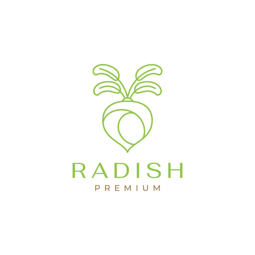 line modern radish logo design vector